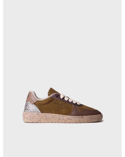 Baskets en cuir Alexandra vert kaki