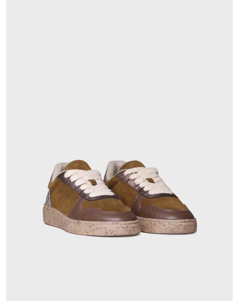 Baskets en cuir Alexandra vert kaki