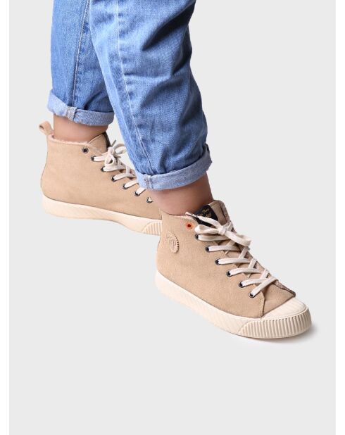 Sneakers Genova aus beigem Leder