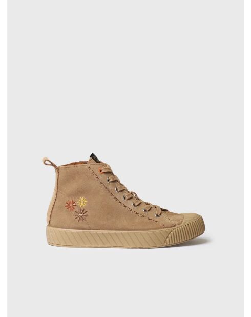 Baskets en cuir Gia camel