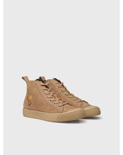 Baskets en cuir Gia camel