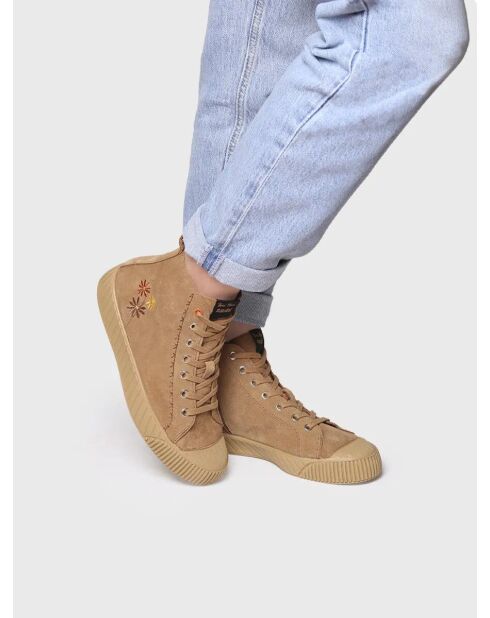 Baskets en cuir Gia camel