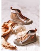 Baskets en cuir Gava taupe