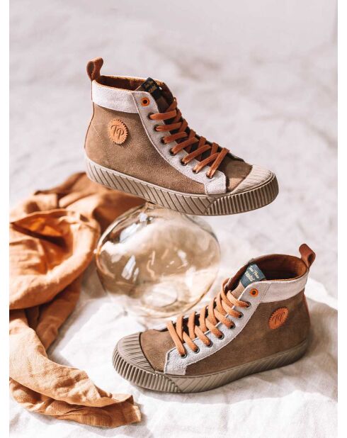 Baskets en cuir Gava taupe