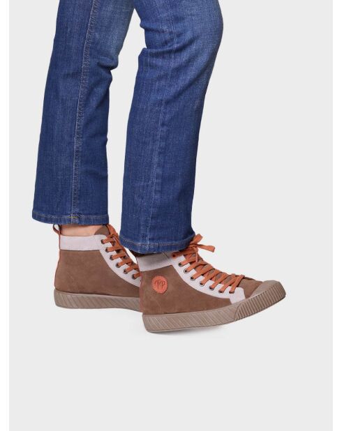 Baskets en cuir Gava taupe