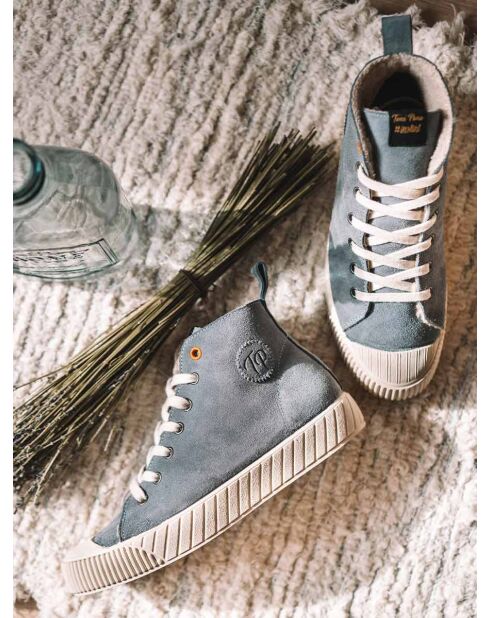 Baskets en cuir Genova denim