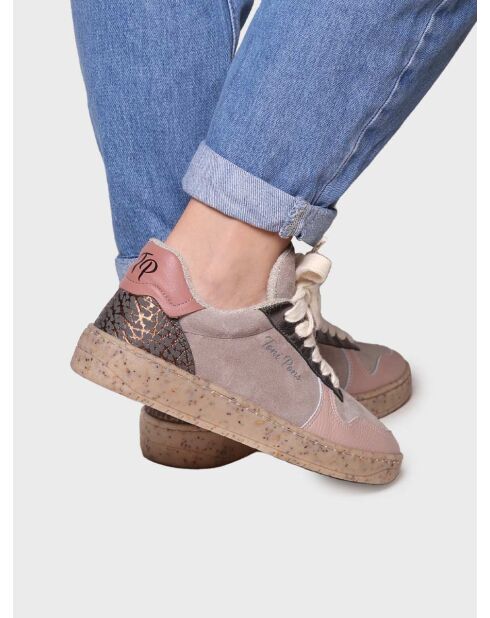 Baskets en cuir Alexandra taupe