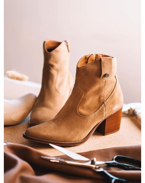 Bottines en cuir Loretta camel