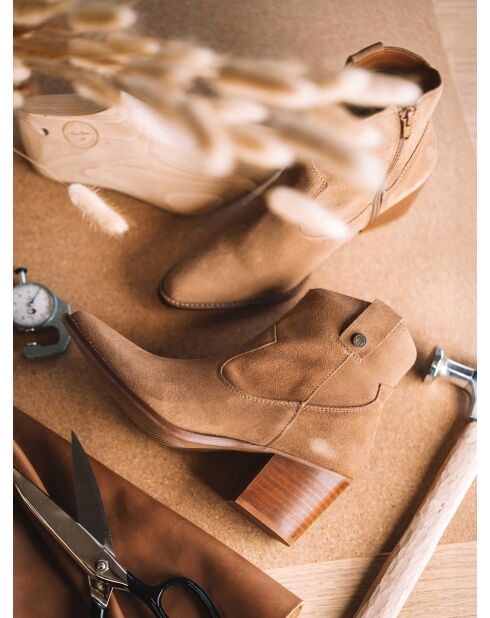 Bottines en cuir Loretta camel