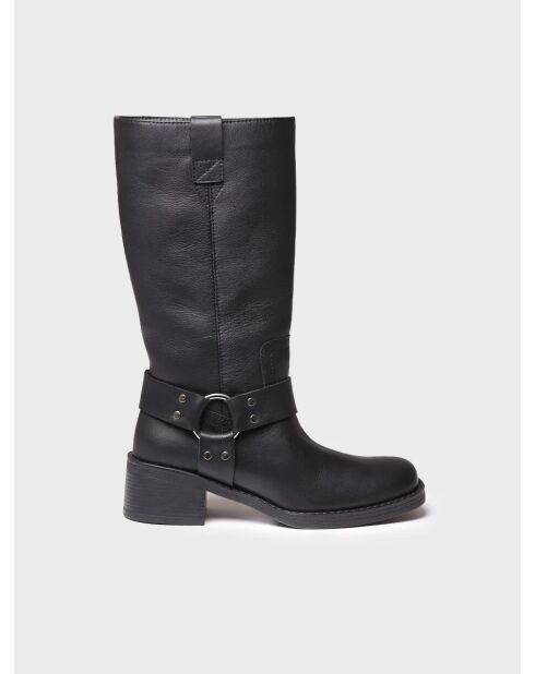 Bottes en cuir Kate noires
