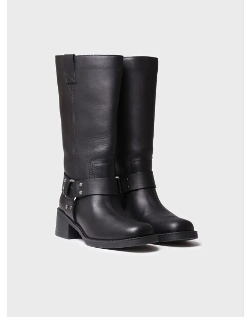 Bottes en cuir Kate noires