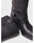 Schwarze Lederstiefel Kate