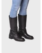 Schwarze Lederstiefel Kate