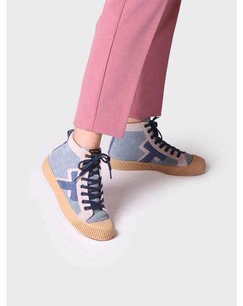 Baskets en cuir Gales bleues