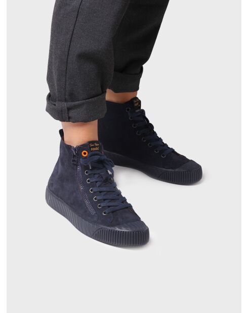 Baskets en cuir Garda bleu marine