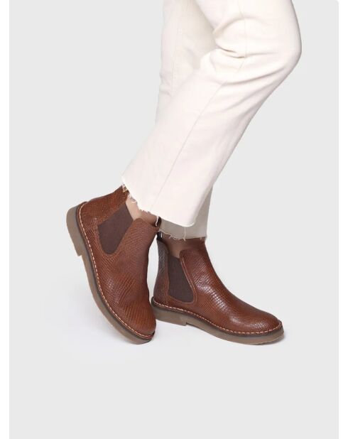 Bottes en cuir Isa cognac