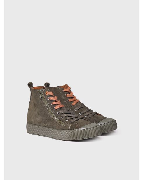 Sneakers Garda aus khakifarbenem Leder