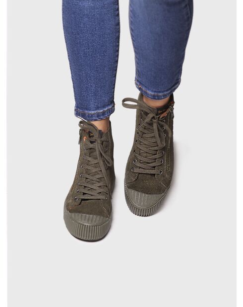 Sneakers Garda aus khakifarbenem Leder