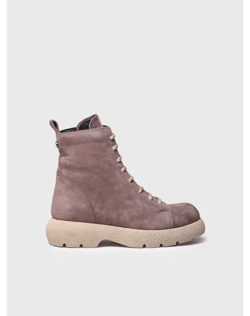 Bottines en cuir Dasha taupe