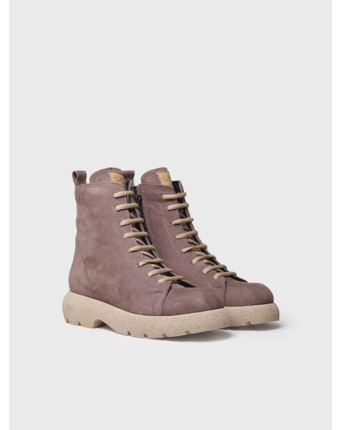 Bottines en cuir Dasha taupe