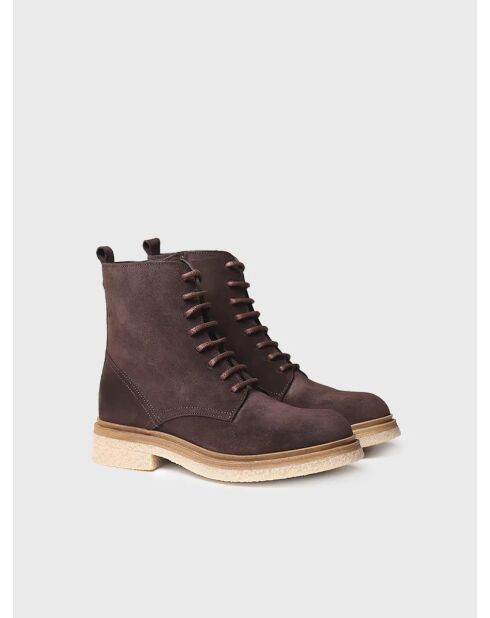 Bottines en cuir Lou marron