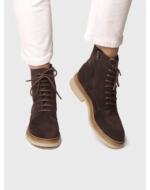 Bottines en cuir Lou marron
