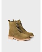 Bottines en cuir Lou vert kaki