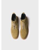 Bottines en cuir Lou vert kaki