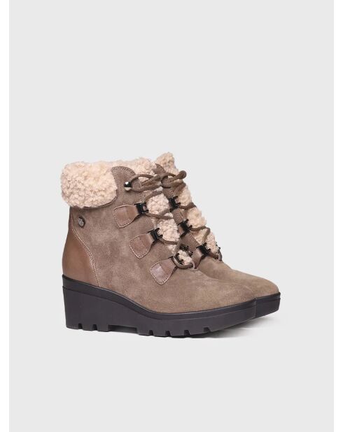Bottines en cuir Rubi taupe