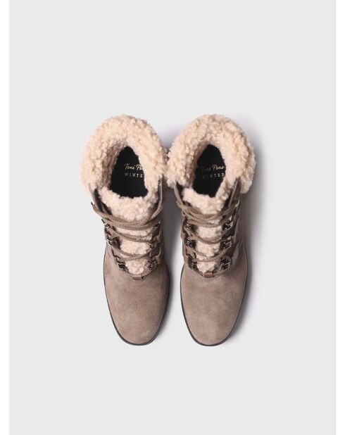 Bottines en cuir Rubi taupe
