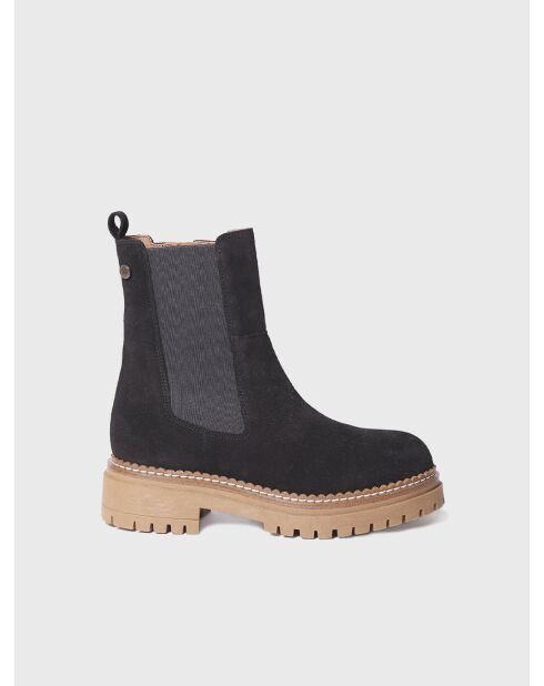 Bottines en cuir Basel noires