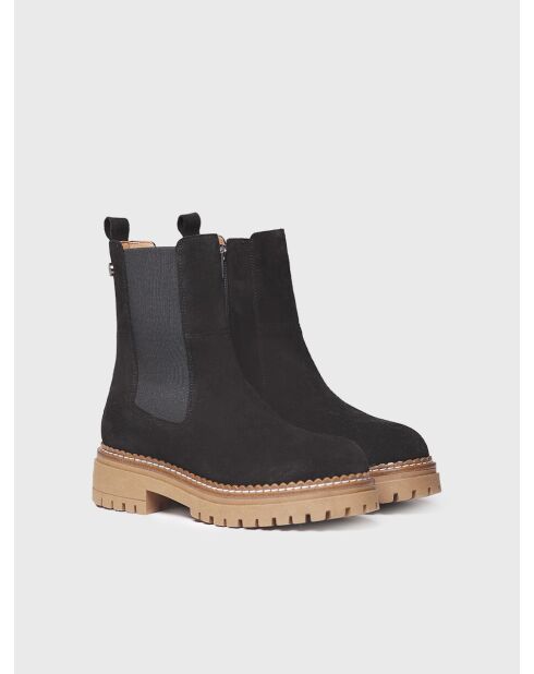 Bottines en cuir Basel noires