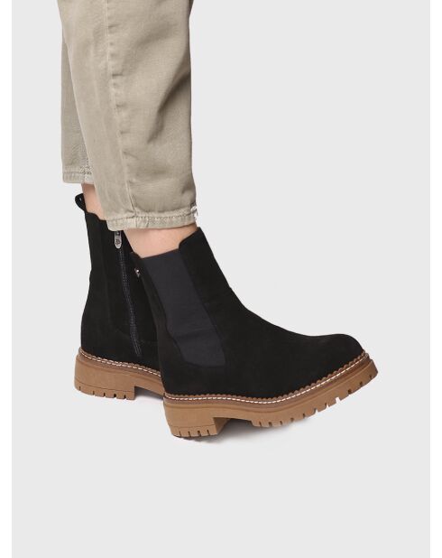 Bottines en cuir Basel noires