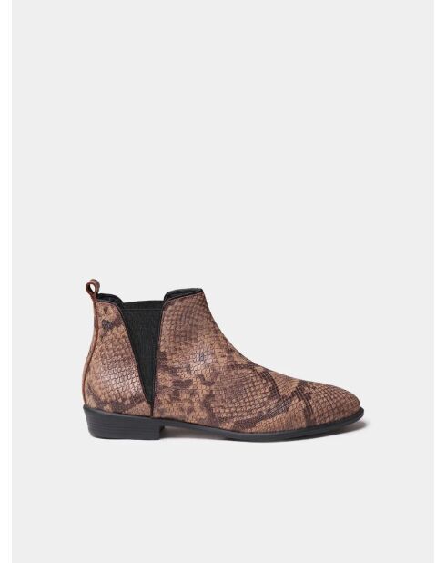Bottines en coton Naroa imprimé serpent
