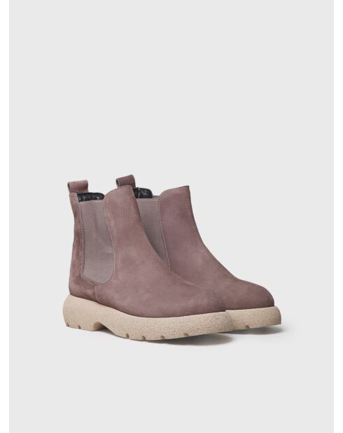 Bottines en cuir Davinia taupe
