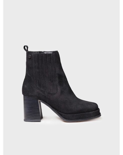 Bottines en cuir Ros noires