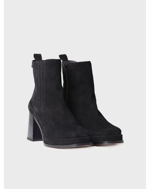 Bottines en cuir Ros noires