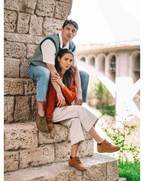 Bottines en cuir Sort cognac