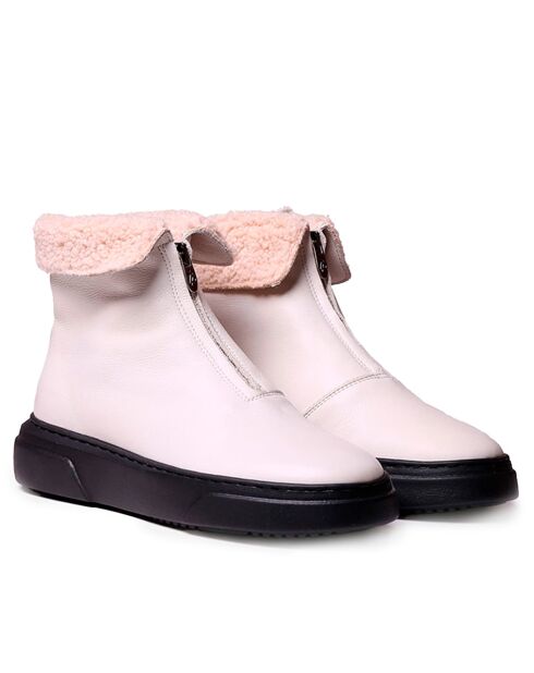 Bottines en cuir Abel blanc glacier