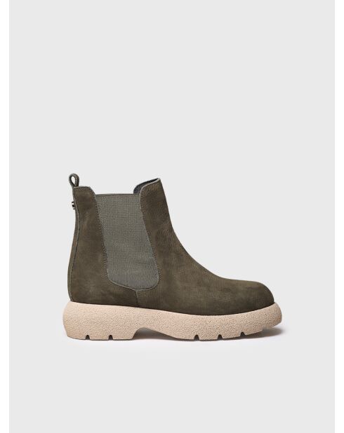Bottines en cuir Davinia kaki