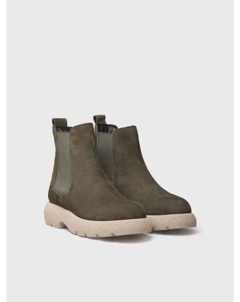 Bottines en cuir Davinia kaki