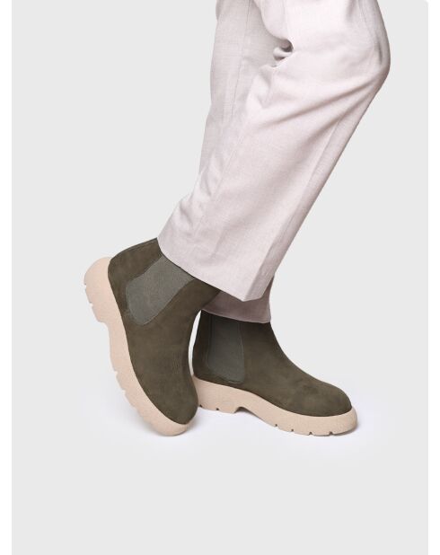 Bottines en cuir Davinia kaki