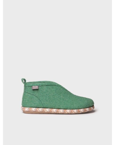 Chaussons d'intérieur en laine Doria verts