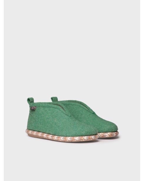 Chaussons d'intérieur en laine Doria verts