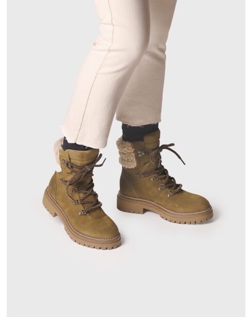 Bottines en cuir Bilbo vert kaki