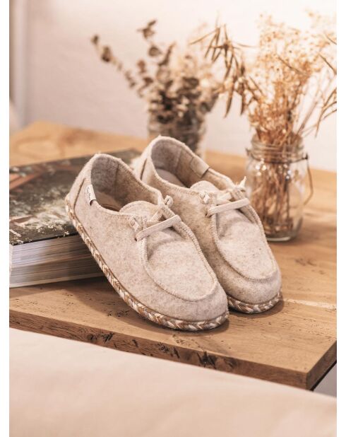 Chaussons d'intérieur Demi écrus
