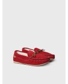 Chaussons d'intérieur en cuir Mila rouges