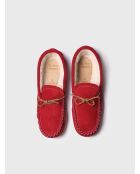 Chaussons d'intérieur en cuir Mila rouges