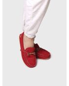 Chaussons d'intérieur en cuir Mila rouges