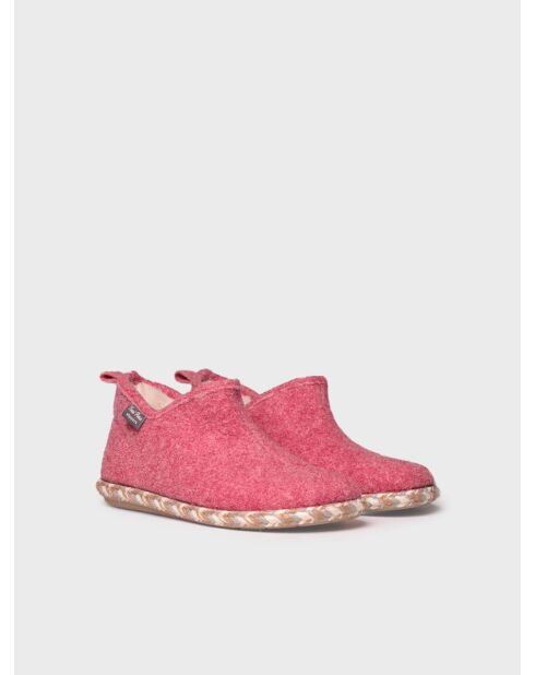 Chaussons d'intérieur en laine Duna rouges